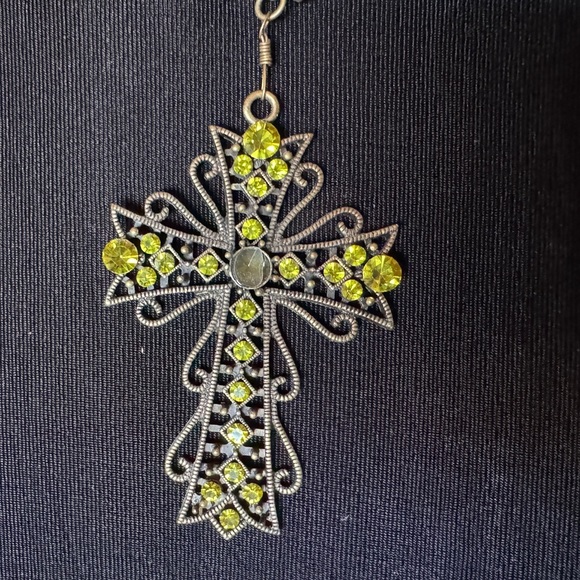 Silver Ornate Cross Pendant Necklace - Picture 2 of 4